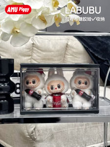 Transparent Acrylic Labubu Display Box Toy Figure Storage Rack Blind Box Collectible Shelf Home Office Organizer Toy Storage