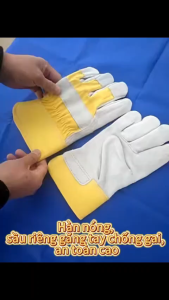 <GK>Găng tay hàn Găng tay chống đâm sầu riêng Găng tay chống cháy cách nhiệt hàn Găng tay hai lớp