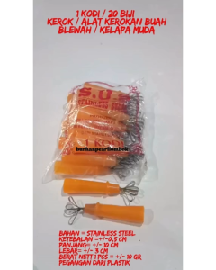 1 Kodi / 20 Biji Kerokan Bulat Stainless Pengerok Kerikan Koktail Buah Blewah Garbis Kelapa Kelopo