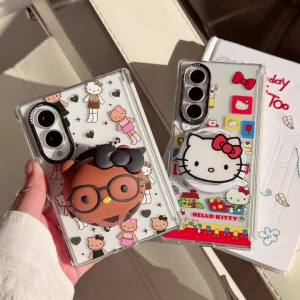 Sanrio | Ốp Điện Thoại Hello Kitty Có Chân Dài Giá Đỡ Từ Tính Hoạt Hình Dành Cho Samsung Galaxy Z Fold 8 Ultra Z Fold7 - Chống Sốc Chống Trầy Xước Chống Nước