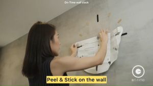 On-Time wall clock นาฬิกาติดผนัง ไม่เจาะผนัง v1m สีส้ม แครอท ขนาดติดตั้ง 48-60 Cm.