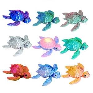 3D Printed Mini Turtle Simulation Animal Figure Home Decoration Crafts Kid Decompression Toys Creative Model Joints Can Be Moved