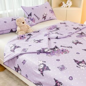 Kuromi Summer Washable Soy Fiber Cooling Knitted Cotton Single Person Childrens Air Conditioner Quilt Thin Blanket