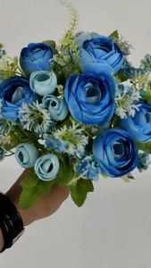 Bunga Peony Delphi Cabang 5 - Bunga artificial Imitasi kain untuk dekorasi rumah dekorasi kamar dan dekorasi wedding atau dekorasi pelaminan dekorasi cafe Import premium termurah artifisial palsu kain