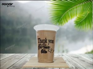 cup plastik motif thankyou 14oz.16oz (datar)