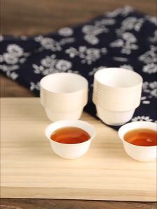 50Pcs/Set Paper Cup Chinese Tea Gelas Kertas Teh Kungfu Sekali Pakai Travel Portable Tahan Panas