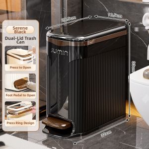 Luxury Foot Pedal Trash Bin with Lid for Home Narrow Spaces