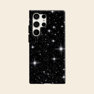 black white sparkle stars Luxury Fashion Full Lens Protective Case for Samsung Galaxy S26 S25 S24 A56 A36 Plus Ultra