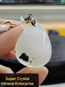 Natural Madagascar Chalcedony Agate Crystal Pendant