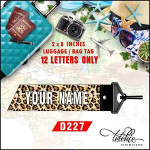 Printed PERSONALIZED LUGGAGE / BAG TAG - size: 2 x 8 inches