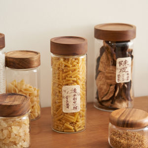 Sealed Glass Storage Container Kitchen Food Dried Goods Pasta Orange Peel Storage Jar Tea Storage Canister with Lid for Pantry