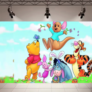 Beast Kingdom | Cute Winnie the Pooh Theme Backdrop Kids 1st Birthday Party Baby Shower Decor Banner Studio Portrait Photography Background