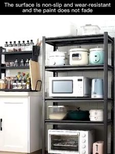 Heavy Duty Metal Rack Boltless Shelf Movable Kitchen Rack Storage Shelf For Kitchen Warehouse Garage Height Adjustable