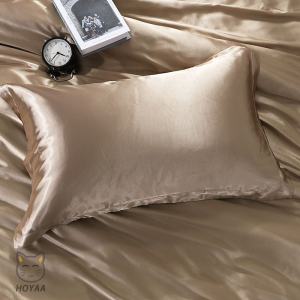 Hoyaa 2pcs Silk Satin Pillowcase Hypoallergenic 18X28 inches Soft Plain Luxury Silk Pillow Case Set Bed Envelope Type