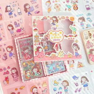 ❤dompet home❤100 Stiker Kartun Koleksi Besar Stiker Dekoratif Buku Tangan Berlubang Pola Lucu Yang Tidak Berulang