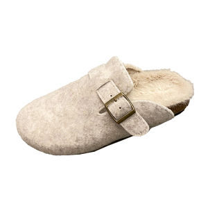 Thick Bottom Cork Sole Womens Slippers Autumn Winter Warm Cotton Slip-On Booties Woolen Birkenstock Shoes Easy to Wear