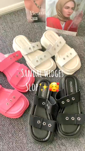 DEVOUE #016- Sandal Wedges Tali Flatbed Kekinian Fashion Wanita  Free Box