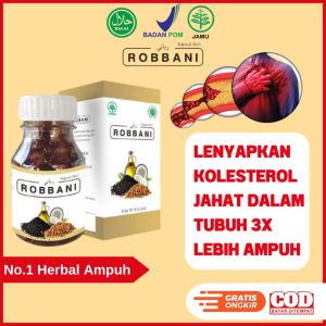Robbani Obat Kolesterol Asam Urat Hipertensi - Kapsul Herbal Ori - Obat Kolesterol Tinggi paling ampuh