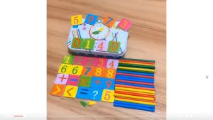 Intelligence Stick | Intelligent Stik Hitung Angka Matematika & Jam dgn Magnet/Cajita Mainan Edukasi