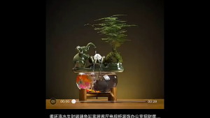 Bể Cá Mini Phong Thủy Dòng Nước Tuần Hoàn – Trang Trí Phòng Khách/Phòng Làm Việc