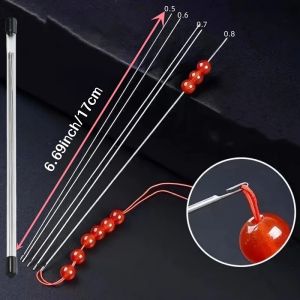 4-Pieces Set Bead Needles Side Opening Used for Threading Bead Threads Practical and Convenient DIY Jewelry Making Tool
