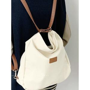 Three-Purpose Large Capacity Tote Bag Female 2024 New Arrival Backpack Schoolbag College Student Canvas Bag Shoulder Messenger Bag