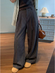 PAIBOLI | Spring New Style High Waist Striped Wide Leg Pants Plus Size