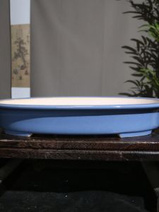 Large Size Purple Clay Ceramic Flower Pot Oval Shape Bonsai Planters Japanese Style Garden Pots Classical Style Desktop Decor