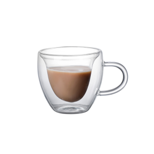 YoPo 150ml 250ml Double Wall Glass Mug Heat Resistant Coffee Glass Cup Fashion Heart Shape