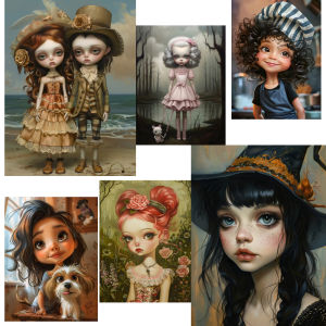 Gothic Girl Cartoon 500 PCS Jigsaw Puzzles Challenging Family Activity Games for Gameroom Bedroom Decoration Gift Home Decor