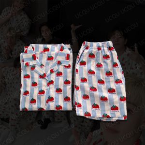 2026 New Autumn Winter Pajamas Tomato Striped Pajama Set KPOP Matching Lounge Wear Gift for Stay Fans