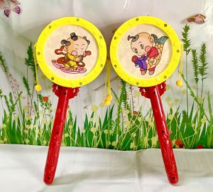 BÌNH TÂN SHOP 💯 Đồ chơi trẻ em - Trống lắc nhạc cầm tay truyền thống giúp bé phát triển thính giác  nghe  nhìn