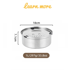 Big Capacity Stainless Steel Dog Floating Bowl No Spill Anti-Splash Dog Water Dispenser Non-Slip Dog Cat Pet Water Feeder Bowl