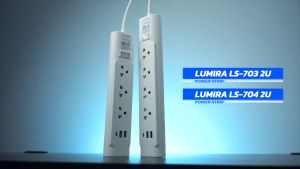 LUMIRA ปลั๊กไฟ รุ่น LS-704/2U 4ช่องเสียบ x 2 USB x 1 USB-C 5V 2.4Amps สวิตช์แยก 3 ม.มอก.รับประกัน3ปี