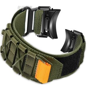 สายนาฬิกาผ้าไนลอนแบบมีซิปสำหรับ Samsung Watch7/6 สายรัดข้อมือแบบคล้องคอสำหรับกลางแจ้ง ดีไซน์เชือกผูกแบบคลาสสิกสำหรับผู้เล่นกีฬา