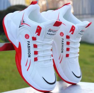 Basketball shoes Spring and Autumn mens shoes Leather waterproof sports shoes Versatile trend mid top shoes Anti slip wear-resistant and height increasing shoes for men