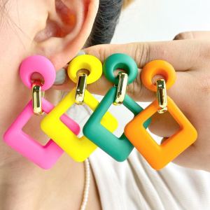 🔥Geometric Diamond Earrings Solid Color Temperament Earrings Personalized Atmospheric Earrings LovelylifeFu👍