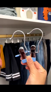 Móc Kẹp Inox Bọc Nhựa PVC – Set 10 Móc – Kẹp Siêu Chắc Không Rách Đồ Treo Đa Năng Gọn Gàng