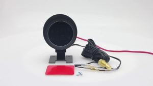 RYSJM | ℃ & ℉ Round LED Digital Water Temp with Temperature Sensor 10mm 1/8npt Voltage with Engine Overheat Alarm Voltage Monitor 2 In 1