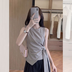 HUANJI | Elegant Sleeveless Slimming Shirt Big Size