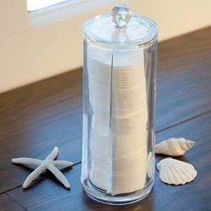 Hộp Đựng Bông Tẩy Trang Dạng Trụ Trong Suốt Cao Cấp - 19.5*6.8