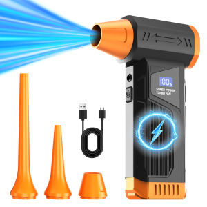 【2025 New】Brushless Wireless Jet Fan Turbo Air Blower for Car Cleaning with LED Light Digital Display Portable Outdoor BBQ Use