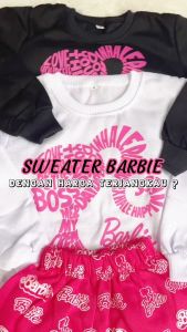 SETELAN VIRAL SWEATER ANAK PEREMPUAN LENGAN PANJANG CELANA PENDEK MOTIF BARBIE USIA 6BULAN - 5 TAHUN