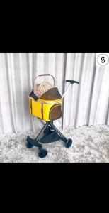 “Local Stock" 2-in-1 Pet Stroller Medium and Small Dog Pet Stroller High View Luxury Foldable Dog Cart Cat Dog Stroller