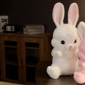 A new fluffy cute long-eared rabbit stuffed toy doll soft cute big rabbit doll creative pillow home decoration birthday party gi