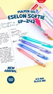 12pcs Pulpen Gel Eselon SOFTIE GP-242 / 1pak Pulpen Gel Cetek Office