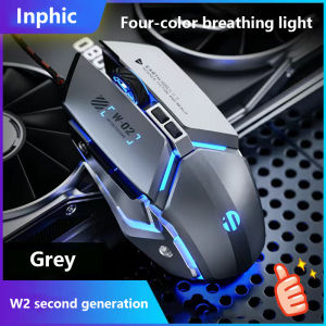 Inphic W2 Silent Gaming Mouse USB Wired Mouse Gamer Mechanical Metal Style Suitable For Desktop And Laptop Computers Home office