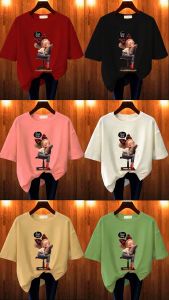 BAJU KAOS WANITA OVERSIZE BASIC LENGAN PENDEK PRINTING DTF LAZY DAY KATUN COMBED