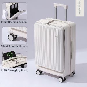 GUANBAIJAI | Front Opening Durable Multifunctional Luggage 24 Inches