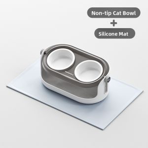 Popocola | Neck Protection Anti-Tip Ceramic Cat Bowl